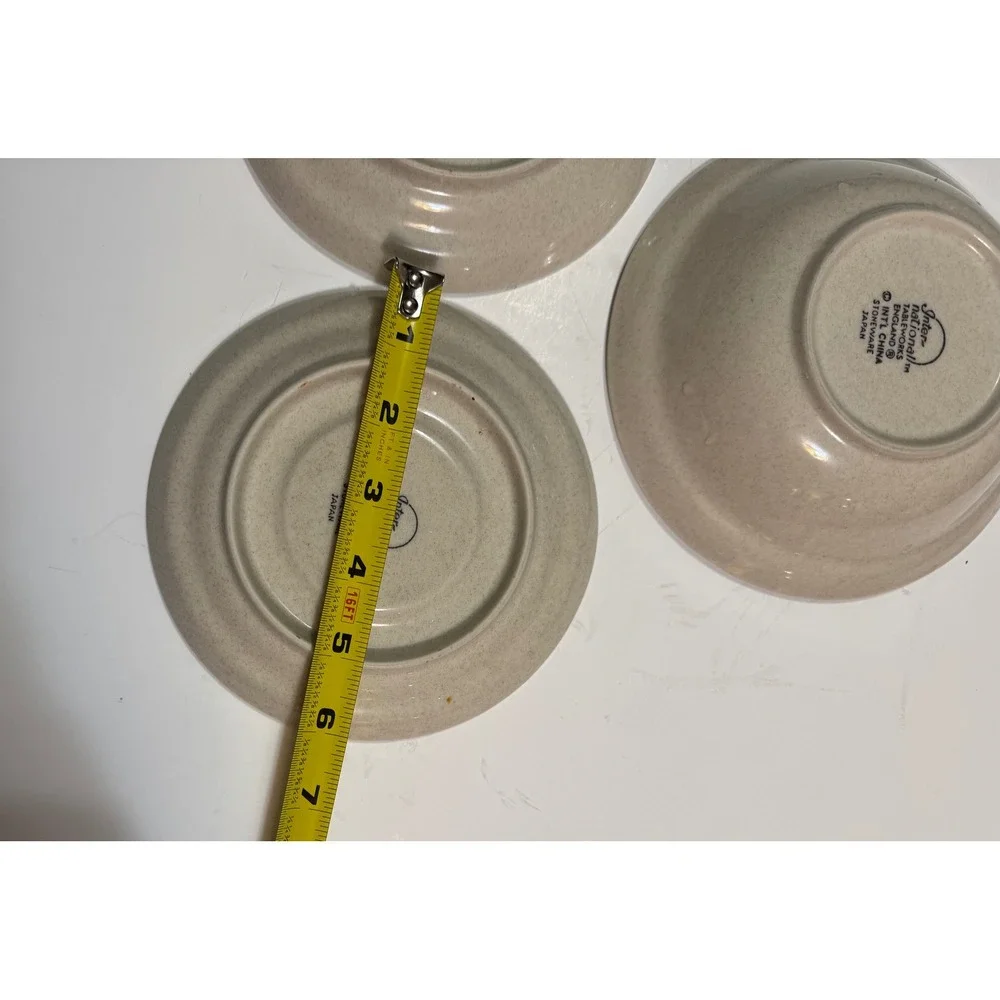 International Tableworks England Stoneware Bowl and 2 Saucers Pattern Japan